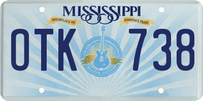 MS license plate OTK738