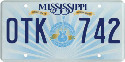 MS license plate OTK742