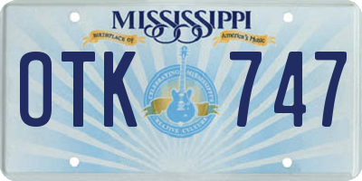 MS license plate OTK747
