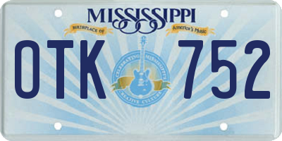 MS license plate OTK752