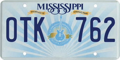 MS license plate OTK762