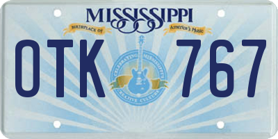MS license plate OTK767