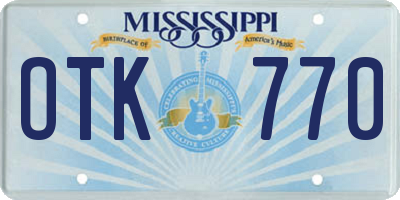MS license plate OTK770