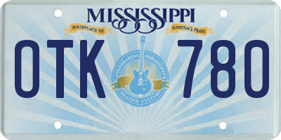 MS license plate OTK780