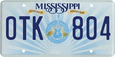 MS license plate OTK804