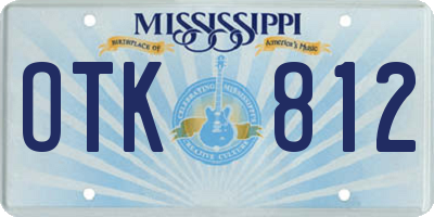 MS license plate OTK812