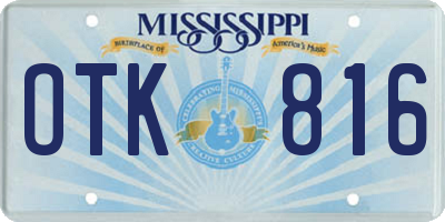 MS license plate OTK816