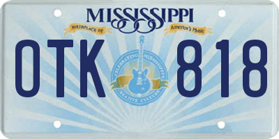 MS license plate OTK818