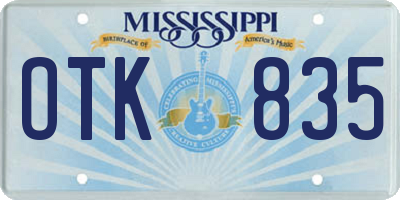MS license plate OTK835