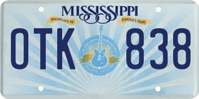 MS license plate OTK838