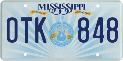 MS license plate OTK848