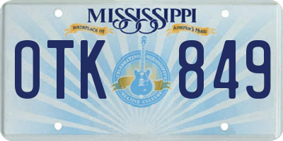 MS license plate OTK849
