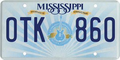 MS license plate OTK860