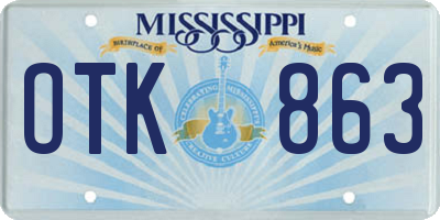 MS license plate OTK863