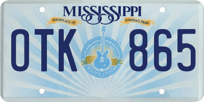 MS license plate OTK865