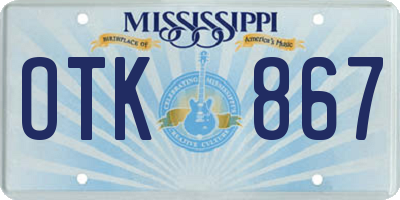 MS license plate OTK867