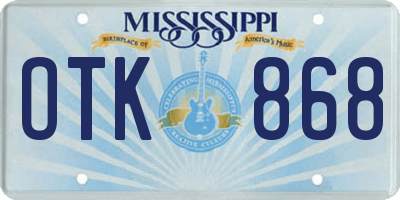 MS license plate OTK868