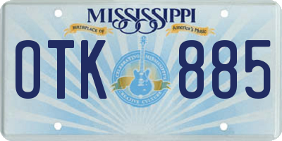 MS license plate OTK885