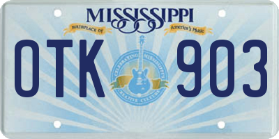 MS license plate OTK903
