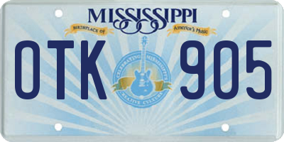 MS license plate OTK905