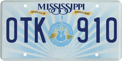 MS license plate OTK910