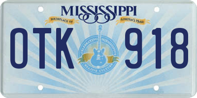 MS license plate OTK918