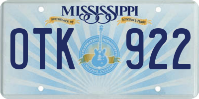 MS license plate OTK922