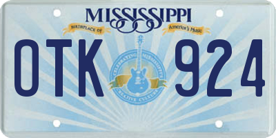 MS license plate OTK924