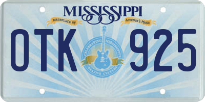 MS license plate OTK925