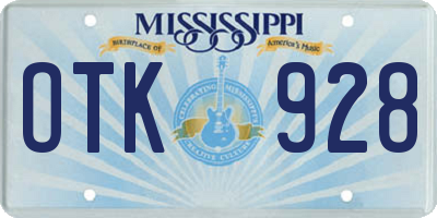 MS license plate OTK928