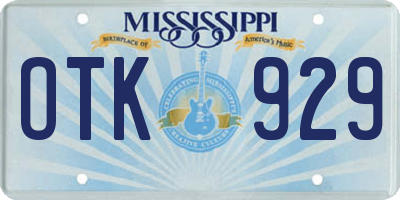 MS license plate OTK929