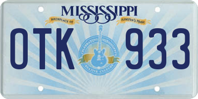 MS license plate OTK933