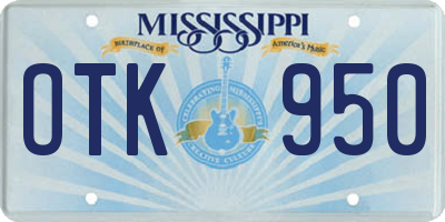 MS license plate OTK950