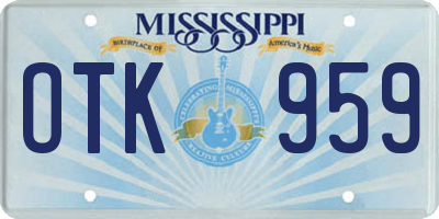 MS license plate OTK959