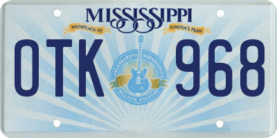 MS license plate OTK968