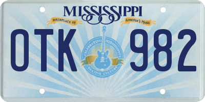 MS license plate OTK982