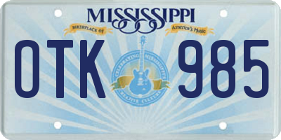 MS license plate OTK985
