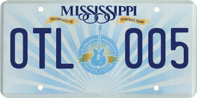 MS license plate OTL005