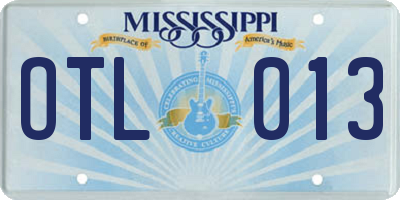 MS license plate OTL013