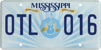 MS license plate OTL016