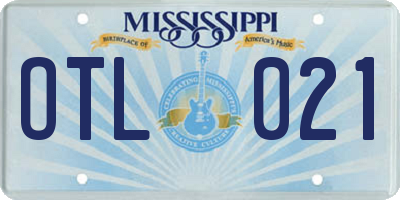 MS license plate OTL021