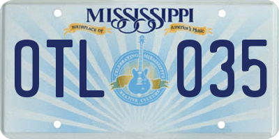 MS license plate OTL035