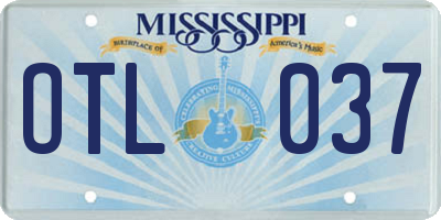 MS license plate OTL037