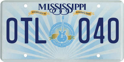 MS license plate OTL040
