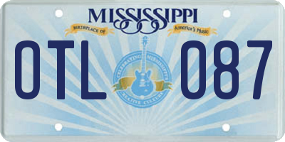 MS license plate OTL087