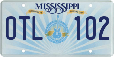 MS license plate OTL102