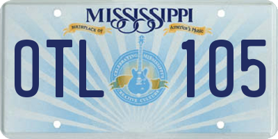 MS license plate OTL105