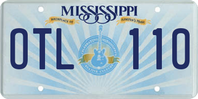 MS license plate OTL110