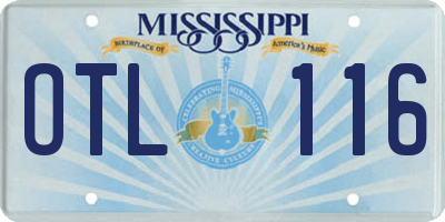 MS license plate OTL116