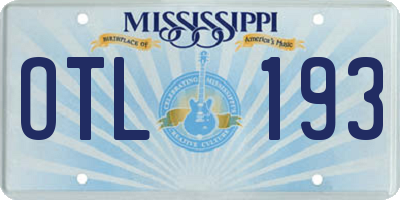 MS license plate OTL193